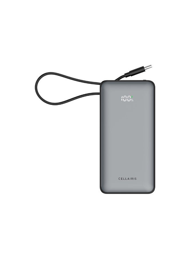 Cellairis Power Fusion C 10000mAh Power Bank with Built-in Type-C Cable, 35W PD Fast Charging - Image 2